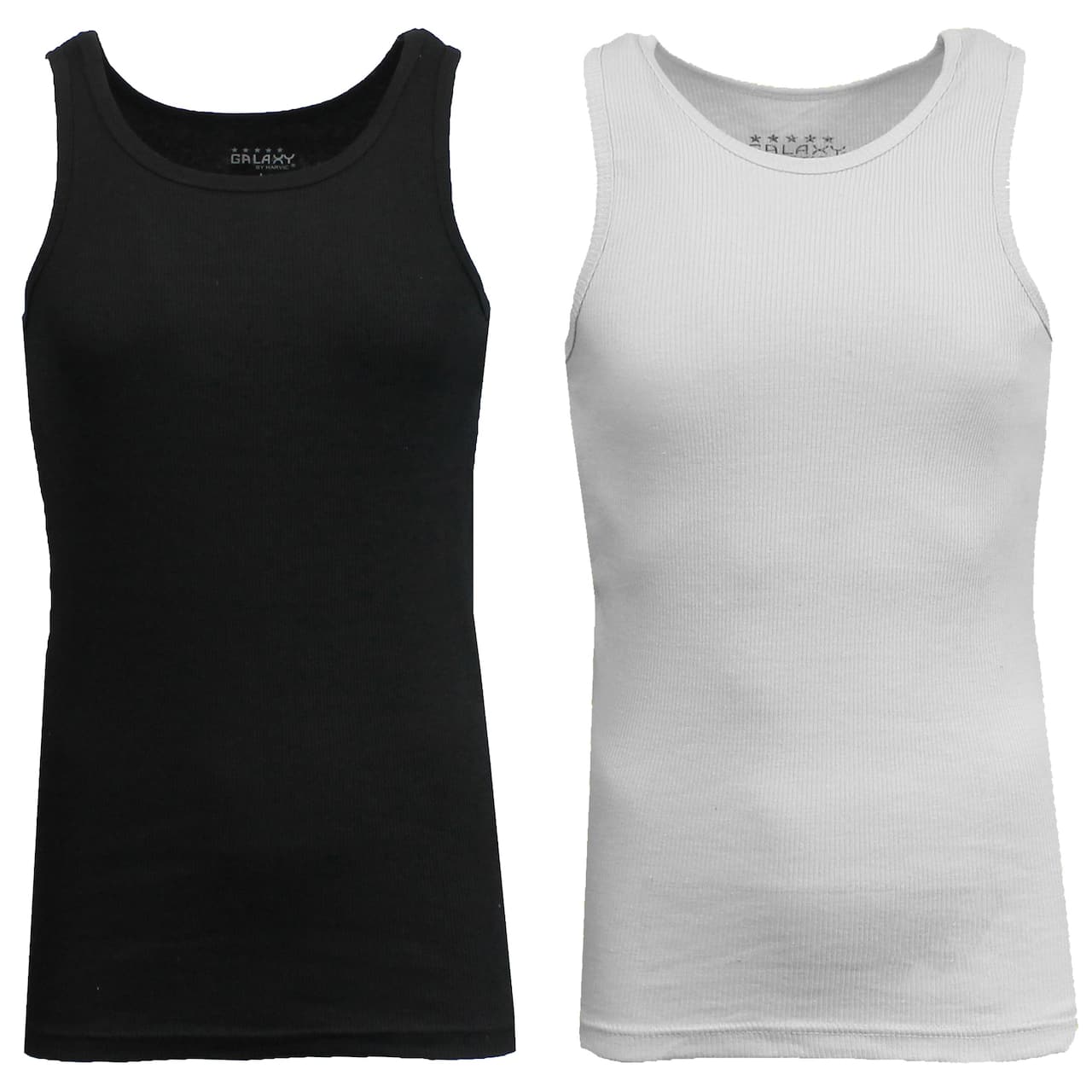 Galaxy By Harvic Famous Heavyweight Men’s Ribbed Tank Top 2 Pack